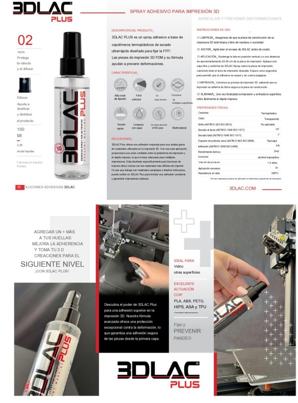 Pegamento Vaporizado Concentrado Antiwarping 3Dlac 100ml - Imagen 3